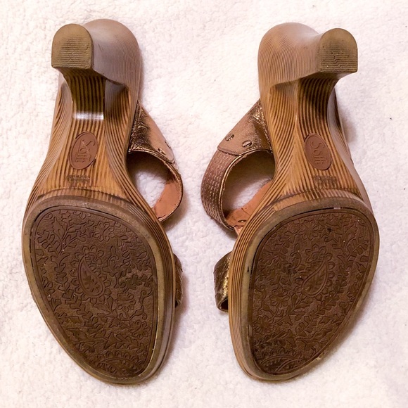 Sofft Leather Metallic Bronze Heeled Sandals 8.5 - Picture 3 of 7